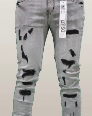 Distressed Charcoal Faded Skinny Jean