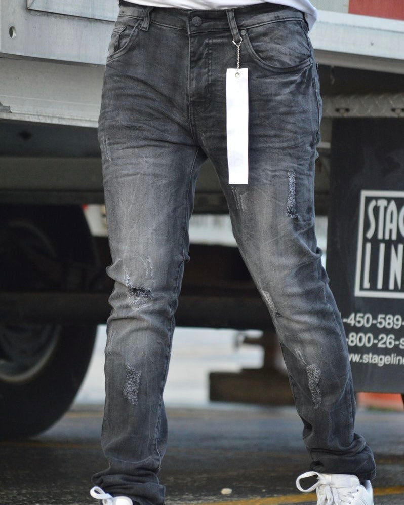 Faded Distressed Slim Jean