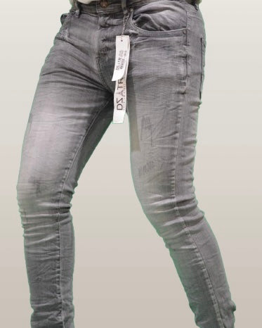 Scratched Slim-Fit Jeans