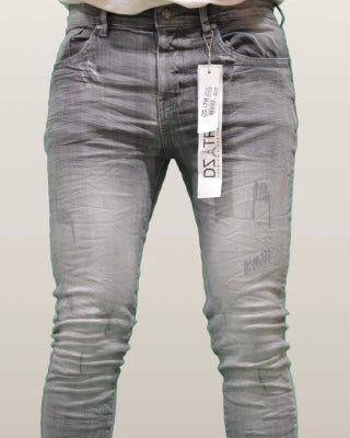 Scratched Slim-Fit Jeans