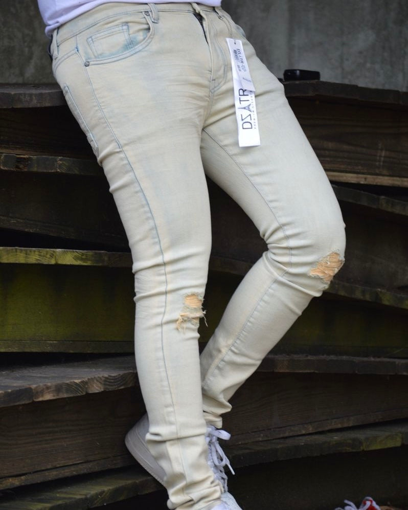 Distressed Knee Slim Fit Jeans