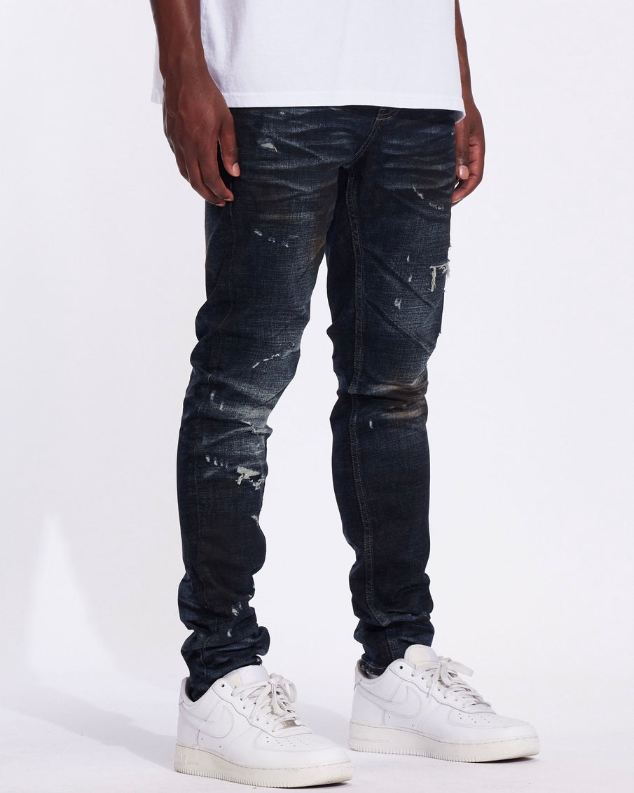 Distressed Painted Slim Jeans