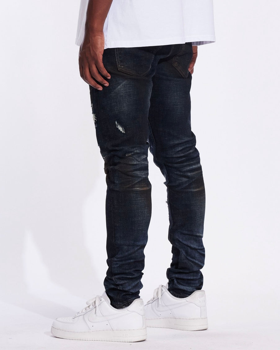 Distressed Painted Slim Jeans