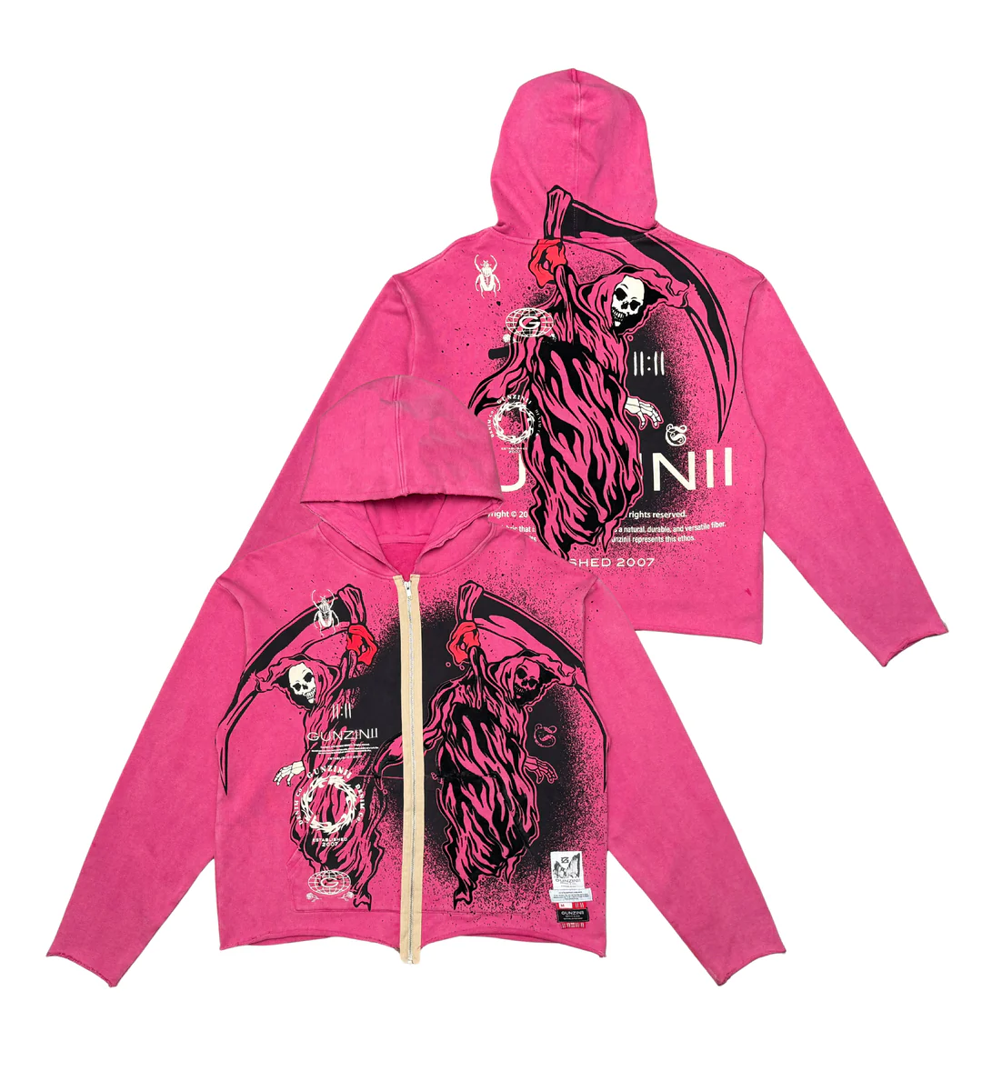 Angel of Death Cropped Zip-Up Hoodie