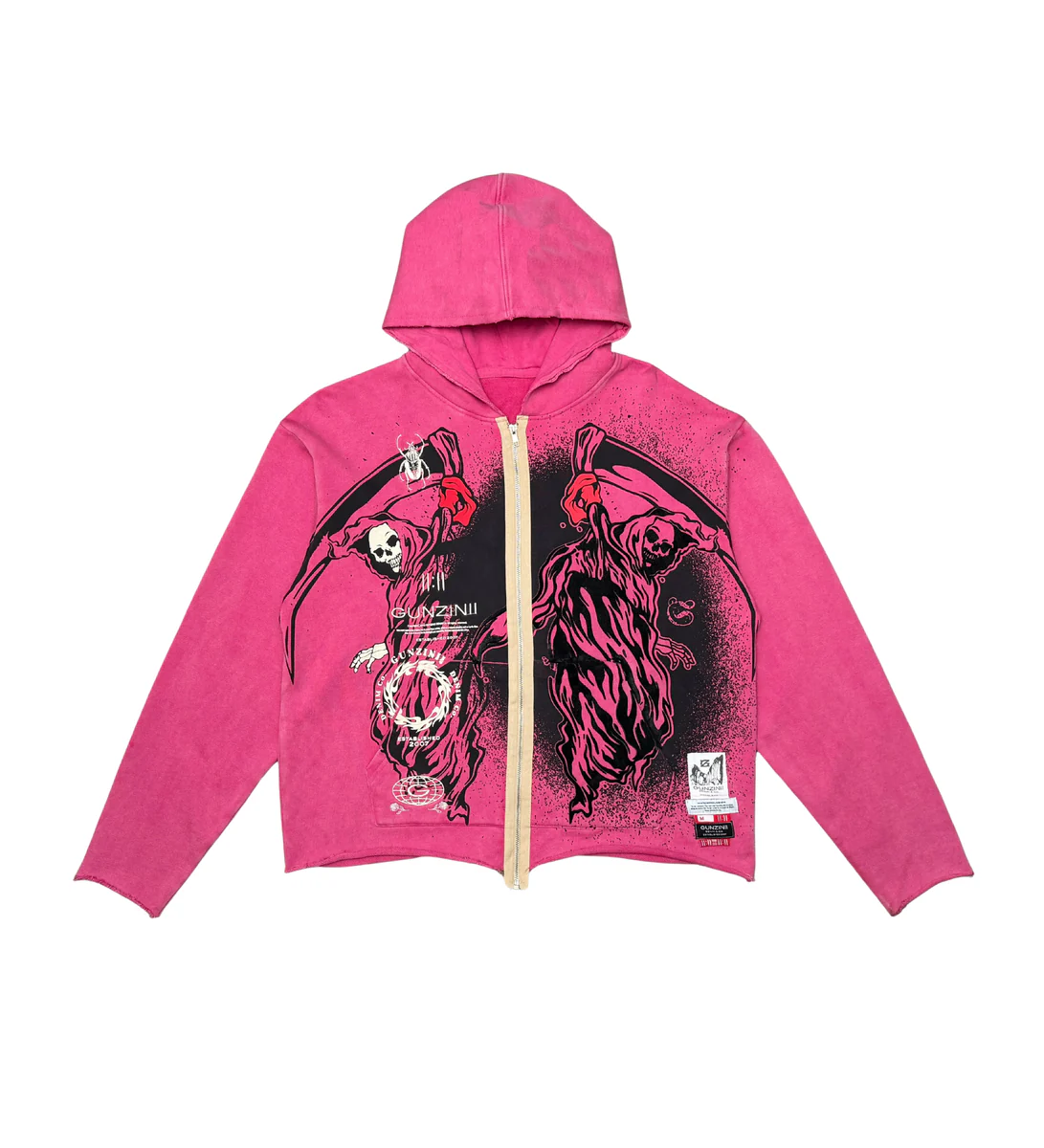 Angel of Death Cropped Zip-Up Hoodie