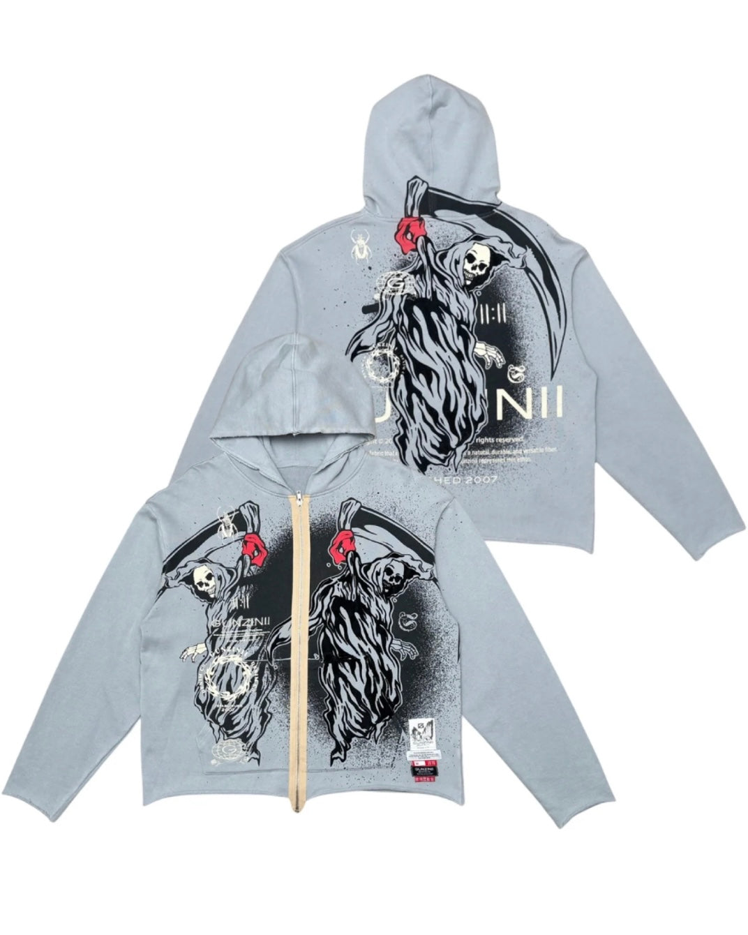 Angel of Death Cropped Zip-Up Hoodie