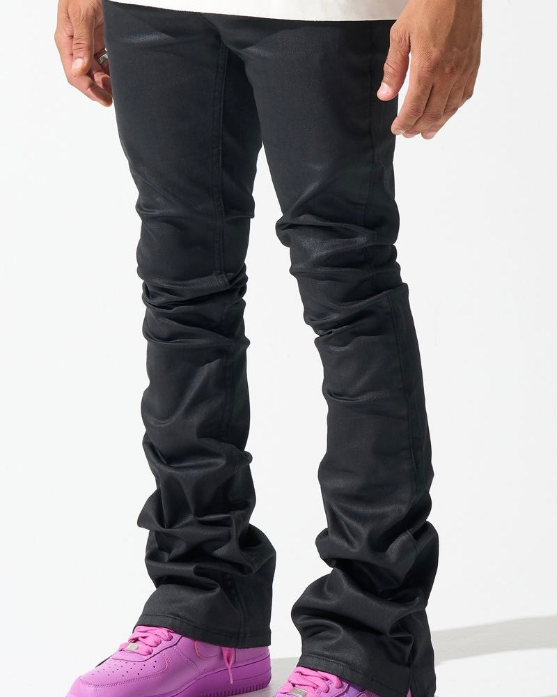 Caviar Waxed Stacked Jeans