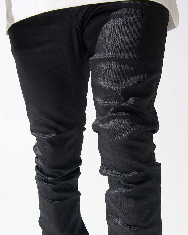 Caviar Waxed Stacked Jeans