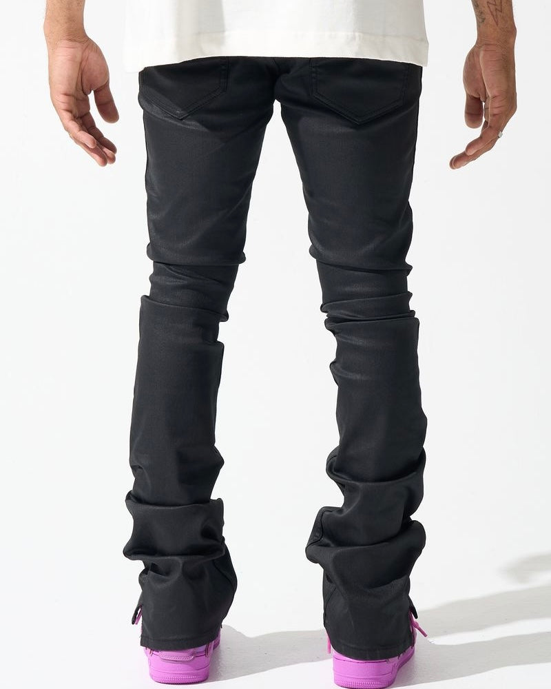 Caviar Waxed Stacked Jeans