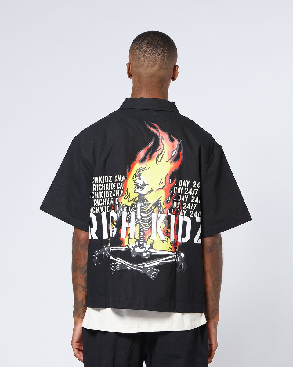 Im on fire work shirt in black