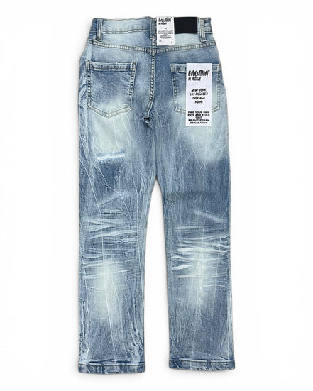 FWRD Junior's Premium Distressed Straight Denim
