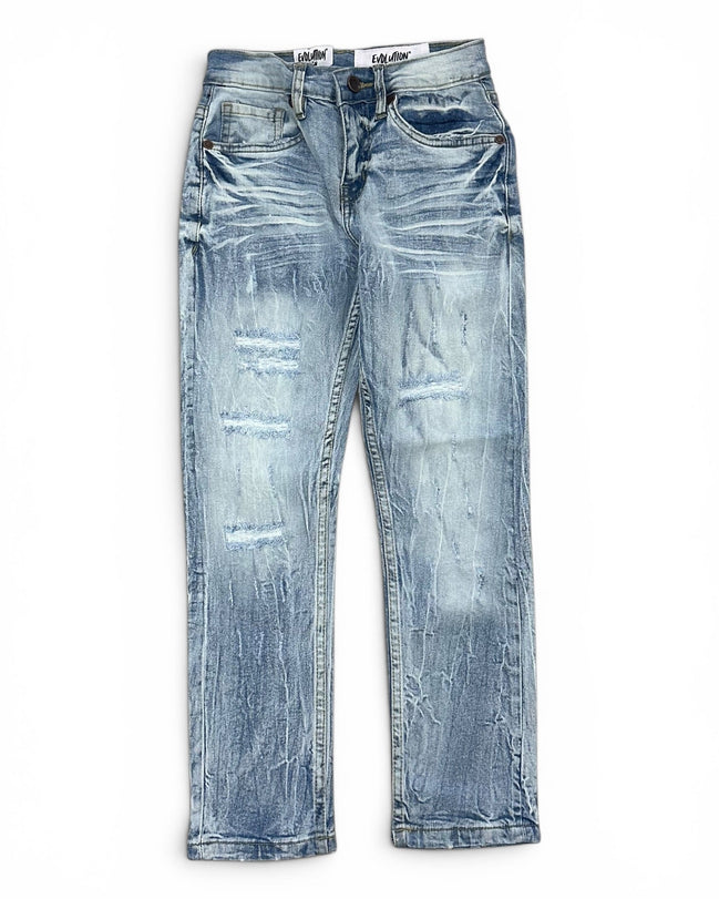 FWRD Junior's Premium Distressed Straight Denim
