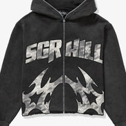 Black hoodie with 'SGR Hill' logo on a white background