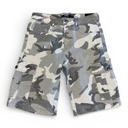 Camouflage shorts on a white background