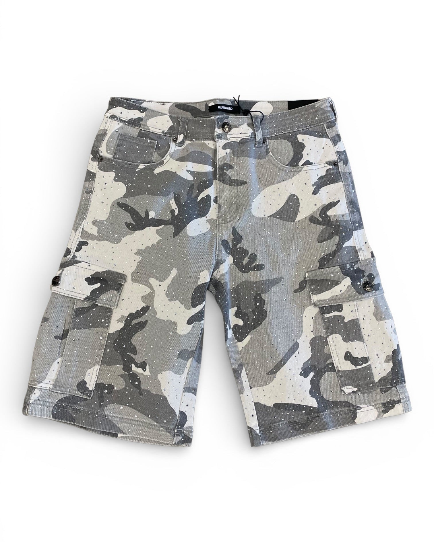 Camouflage shorts on a white background