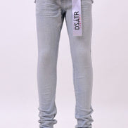 Light blue jeans with a visible brand label on a white background