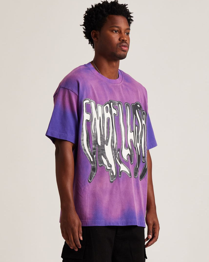 EMBELLISH NYC LOUD GRAPHIC TEE IN WASHED PURPLE 