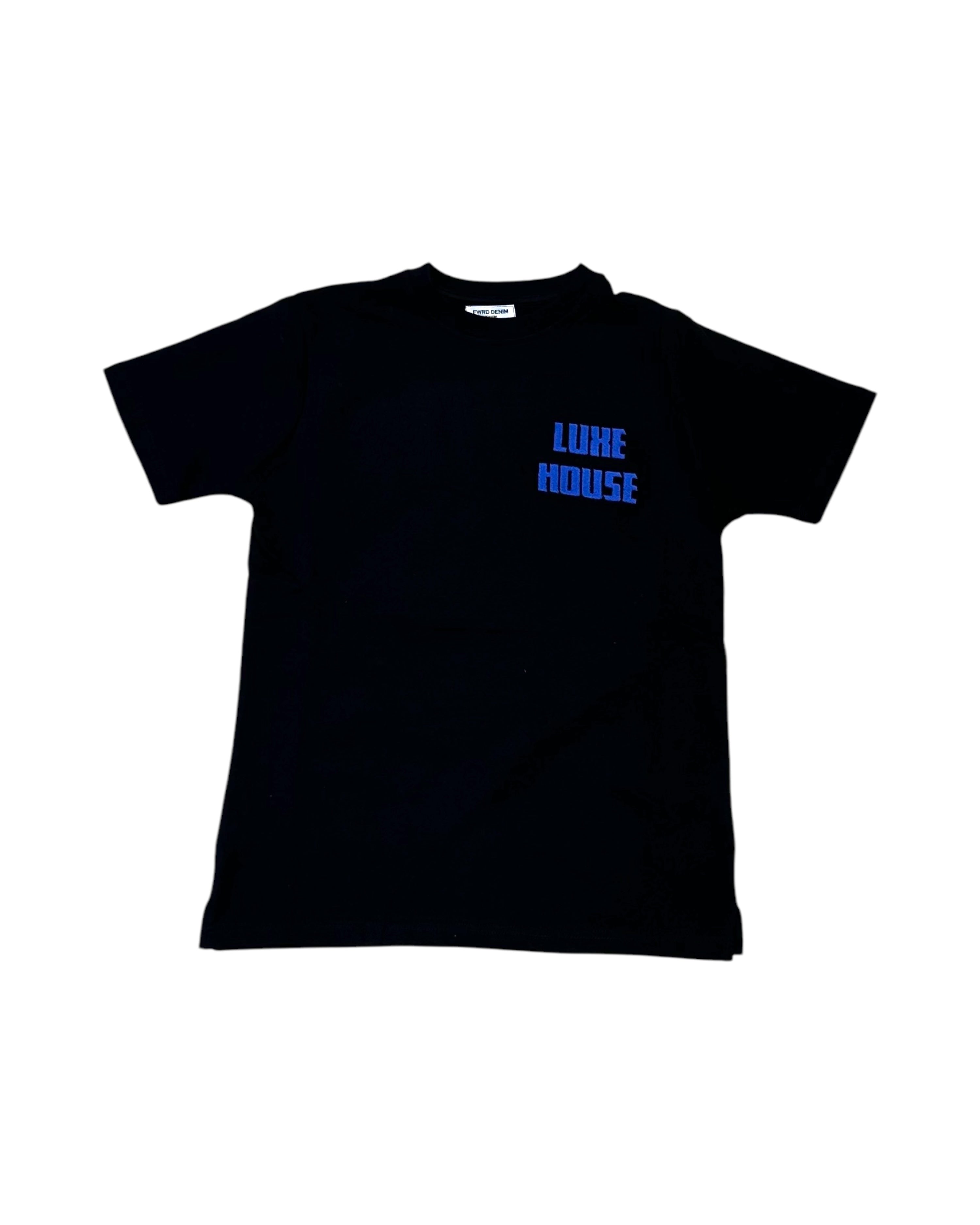 Luxe House Tee In black and blue 