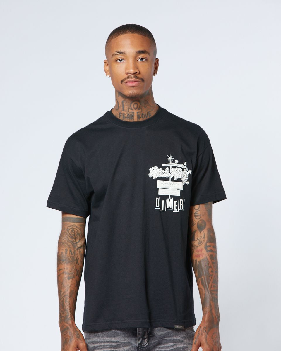 Luxury diner tee in black