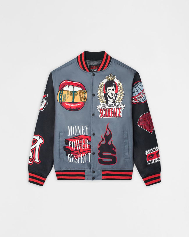Reason Money Power Respect Scarface Varsity Jacket