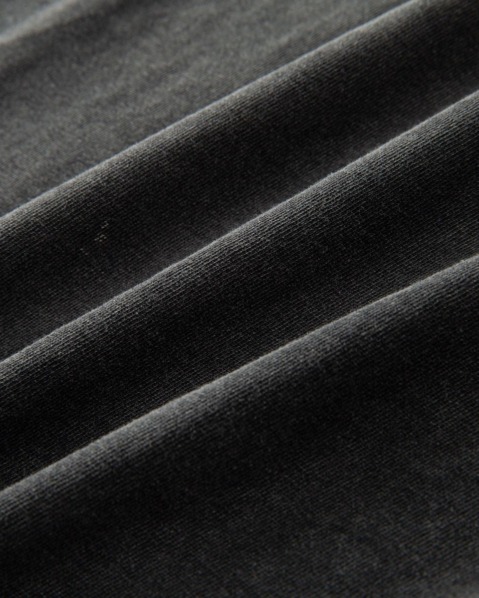 Close-up of black textured fabric with folds