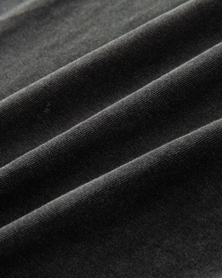 Close-up of black textured fabric with folds