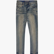 Pair of blue jeans on a white background