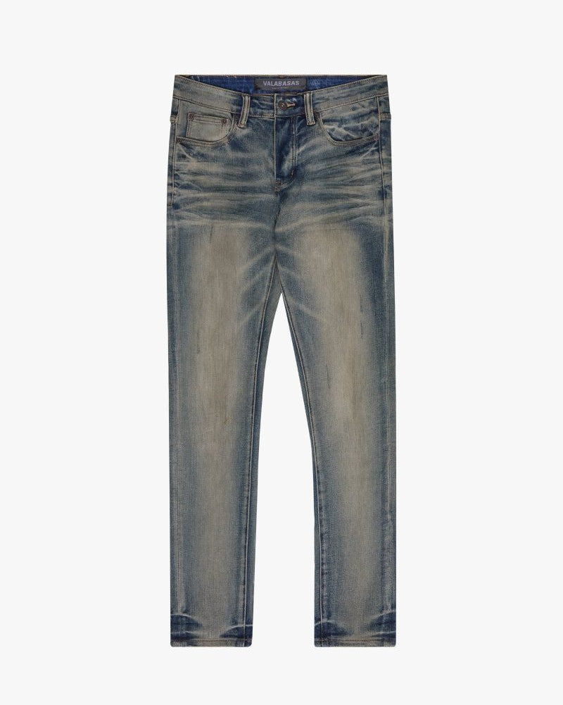 Pair of blue jeans on a white background