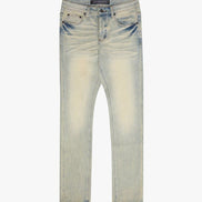 Light blue jeans on a white background