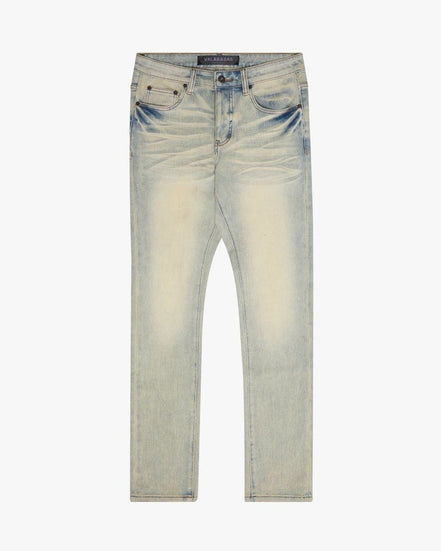 Light blue jeans on a white background