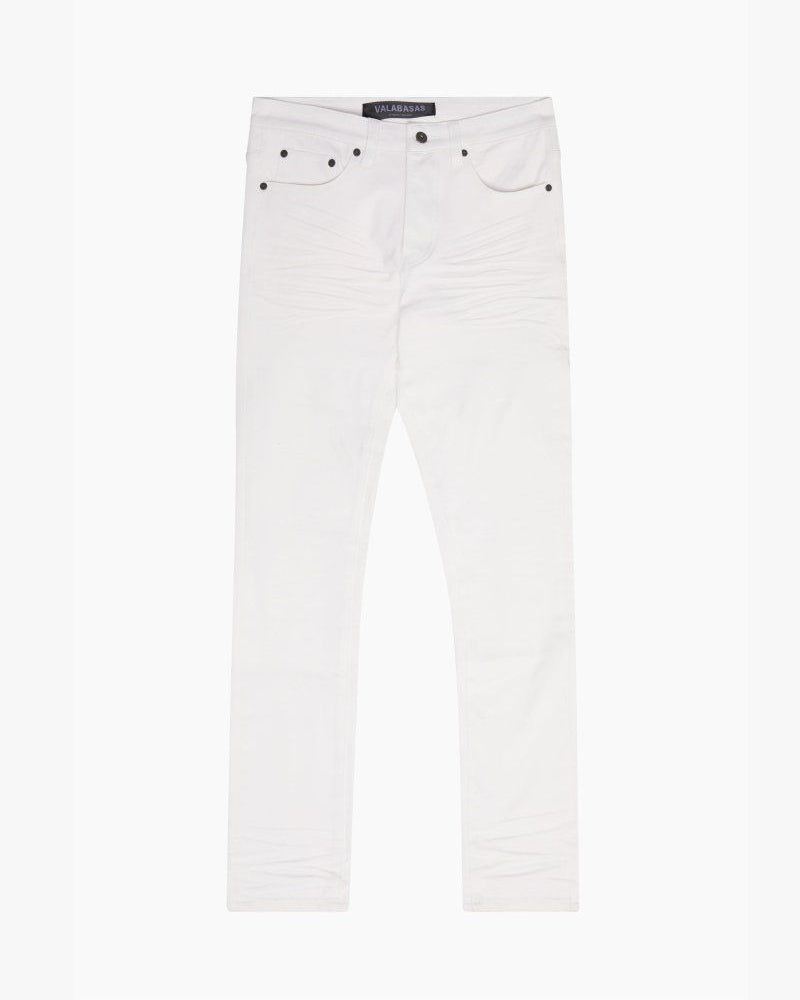 White jeans on a white background