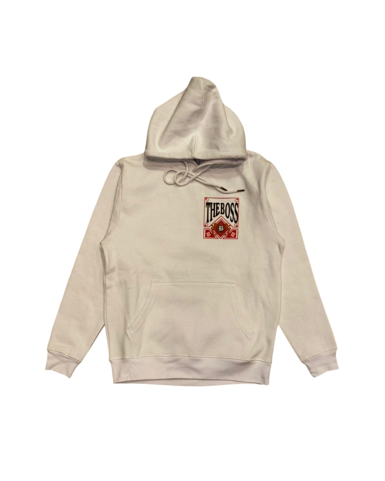 Mens the boss fleece lined hoodie in white