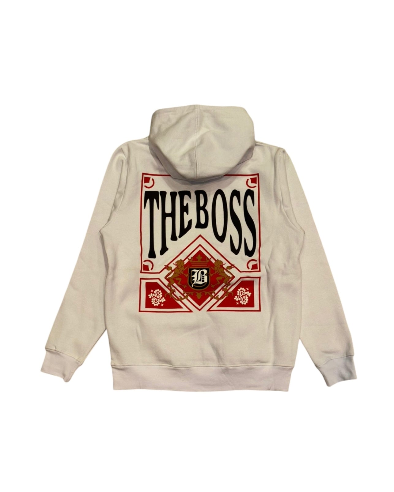 The boss fleece lined hoodie for men in white 