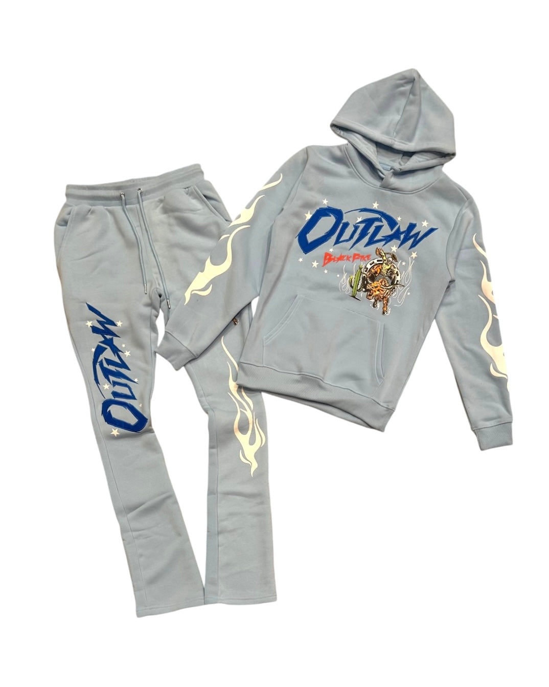 black pike mens outlaw hoodie set in light blue