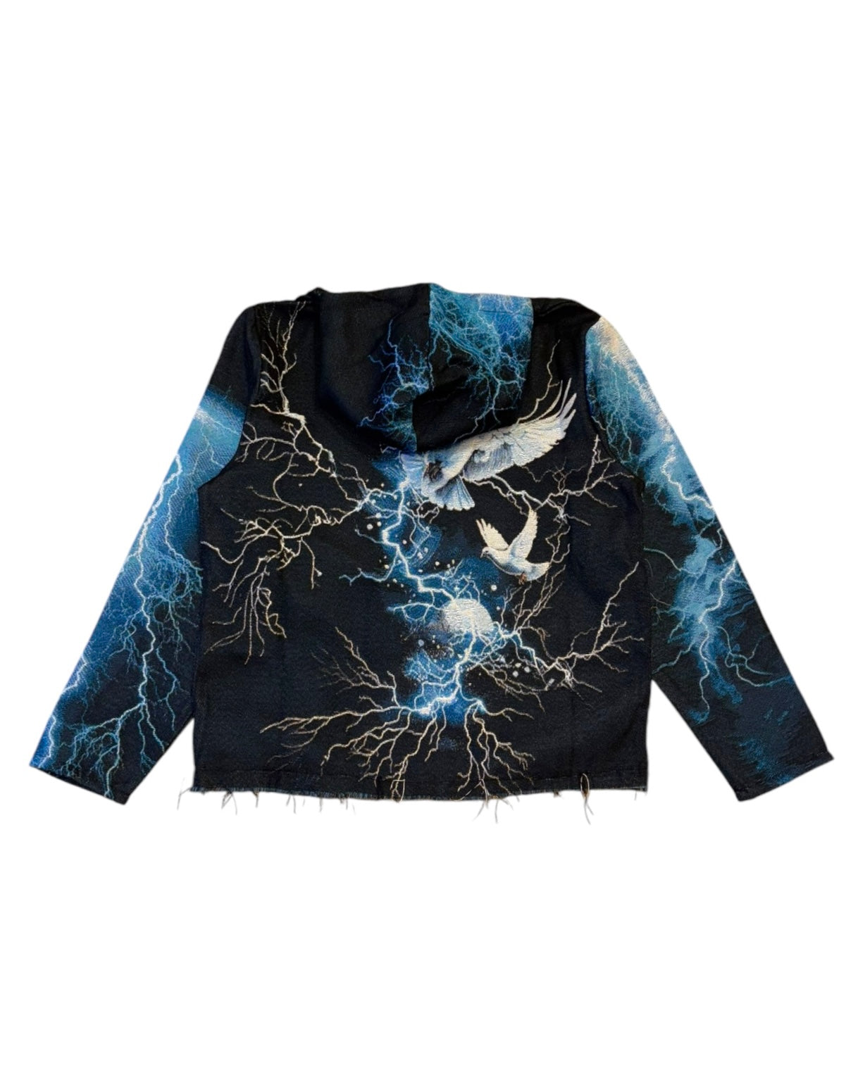 MAJESTIK NO WAY OUT TAPESTRY HOODIE IN BLACK 