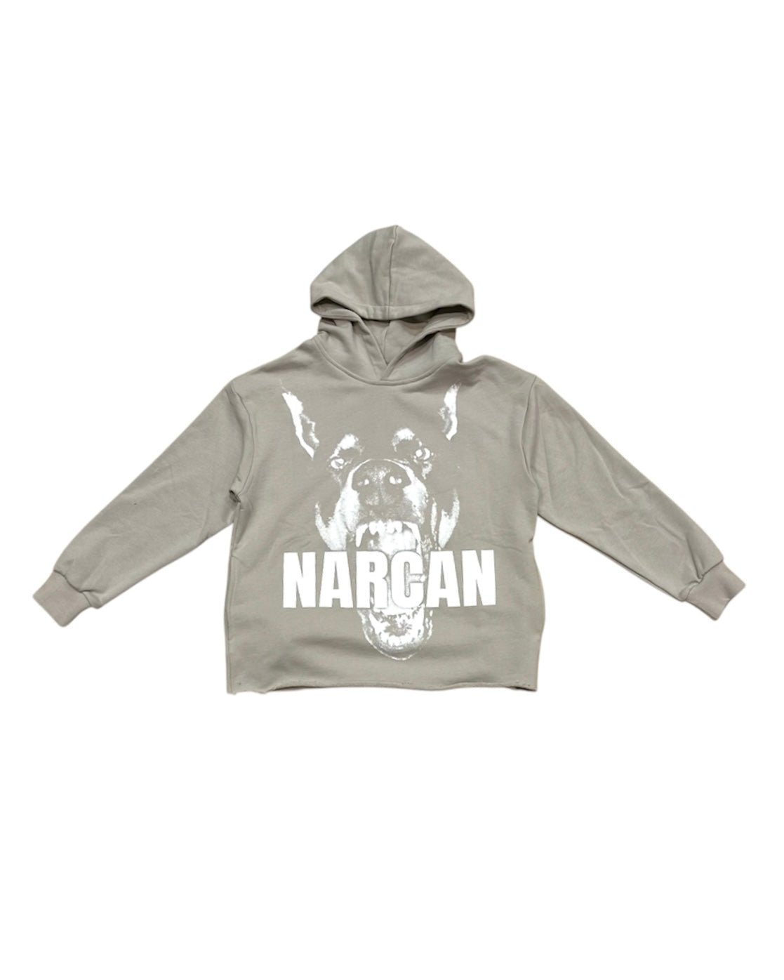 Narcan hoodie in a oatmeal color 