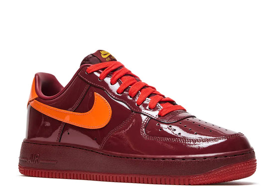 Nike Air Force 1 Low Patent Leather Dark Team Red Safety Orange Men's