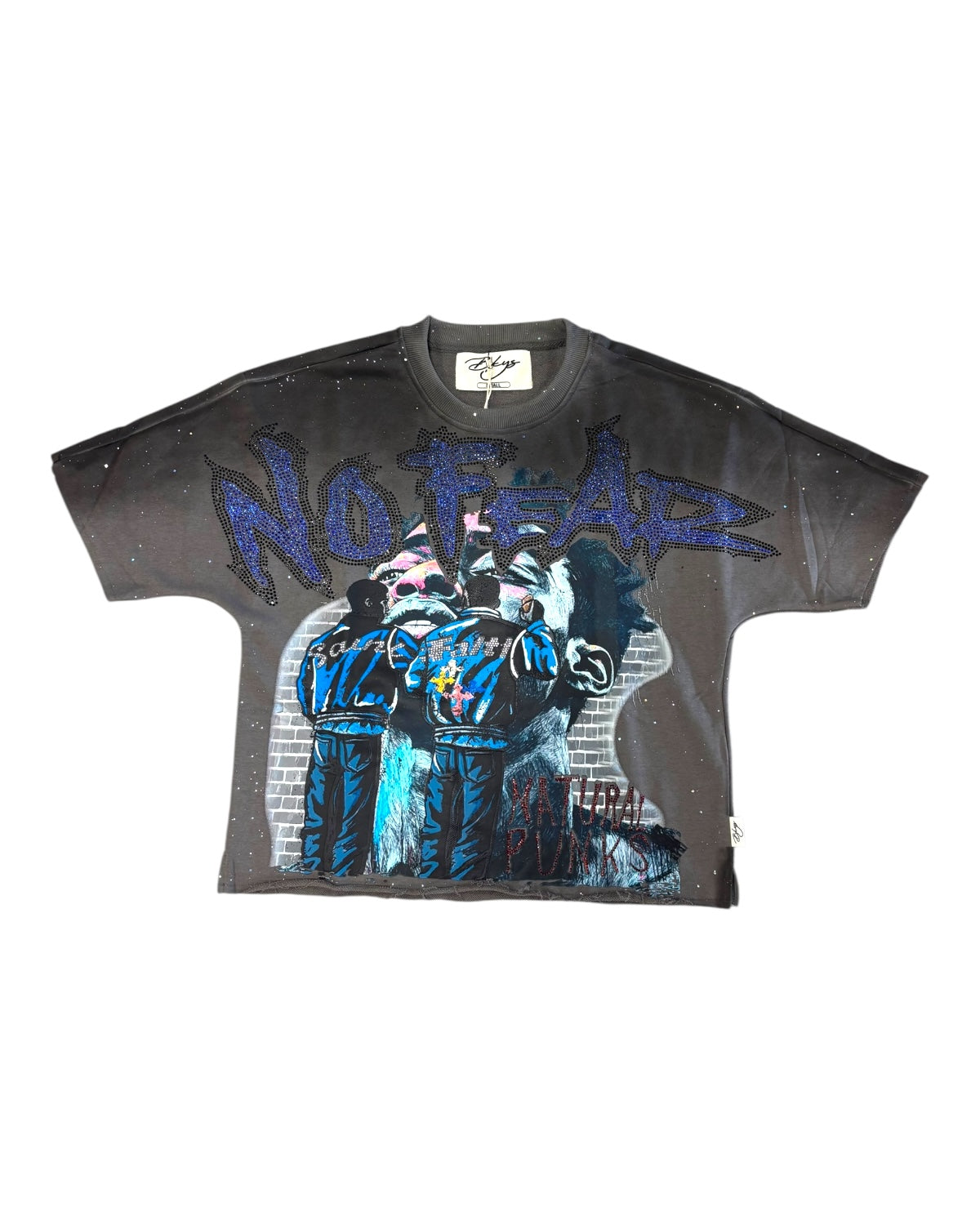 Bkys no fear crop tee in grey 