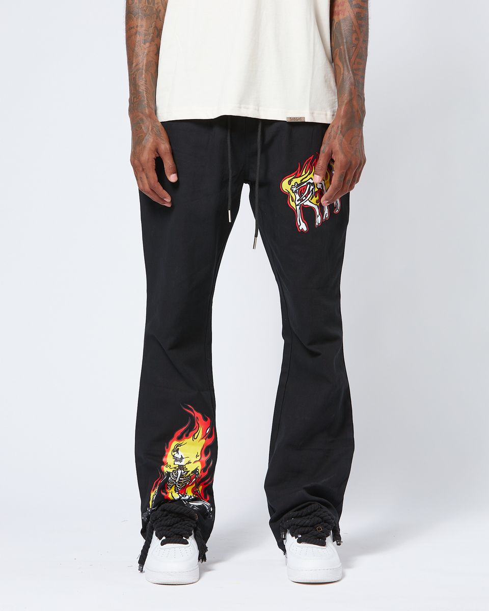 Im on fire flare pants in black