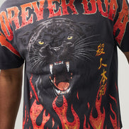 T-shirt with a panther graphic and 'Forever Duaa' text on a plain background