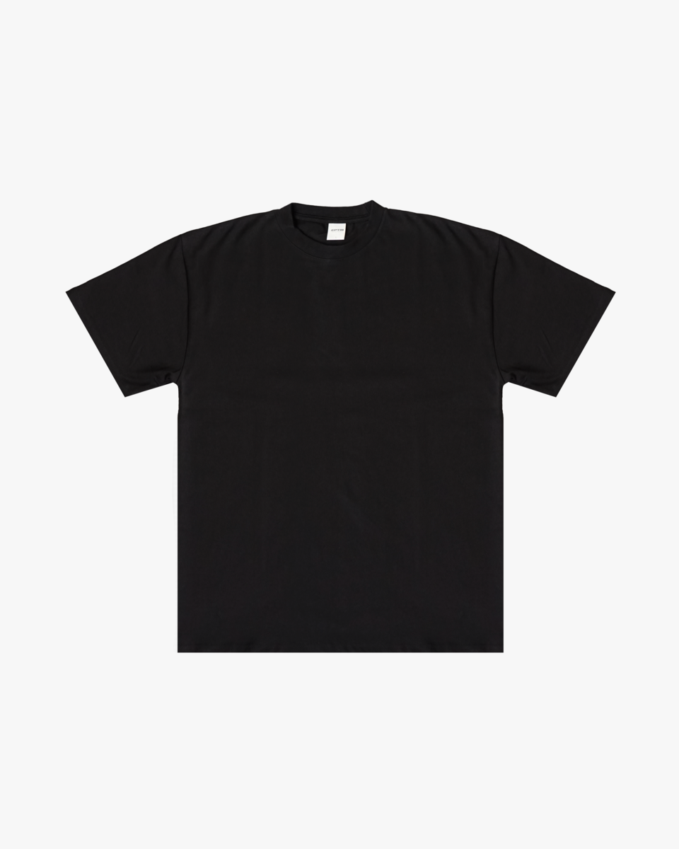 Black t-shirt on a white background