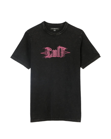 Cult of individuality pinstripe logo tee in steel color 