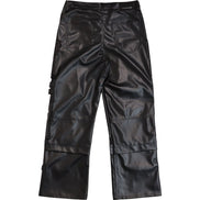 Black leather pants on a white background