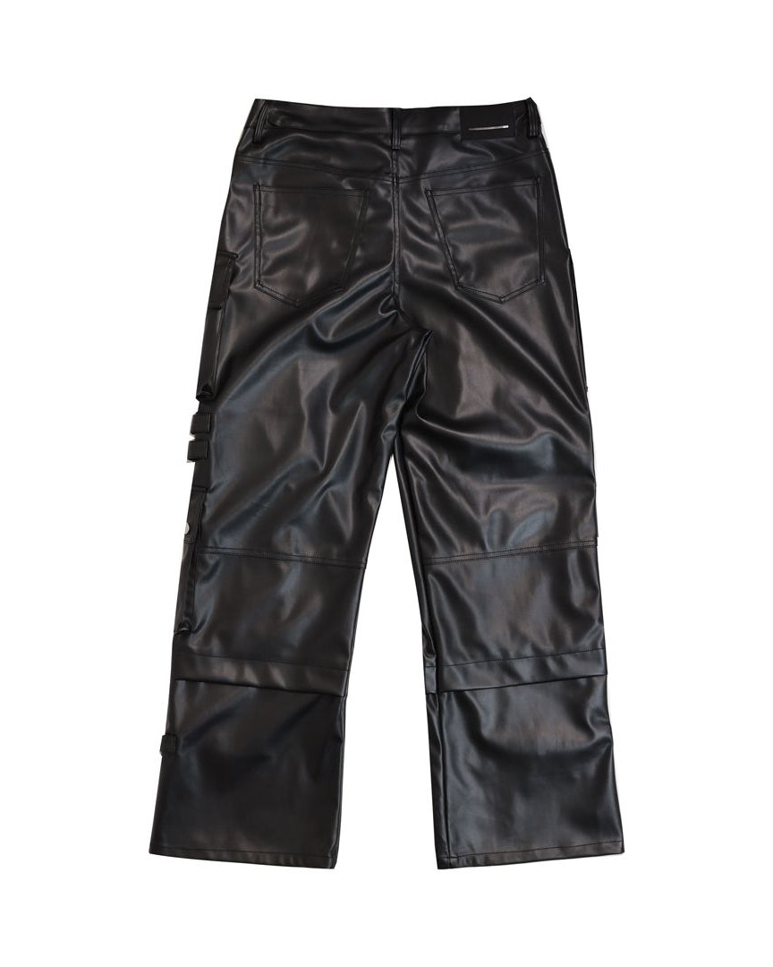 Black leather pants on a white background