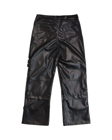 Black leather pants on a white background