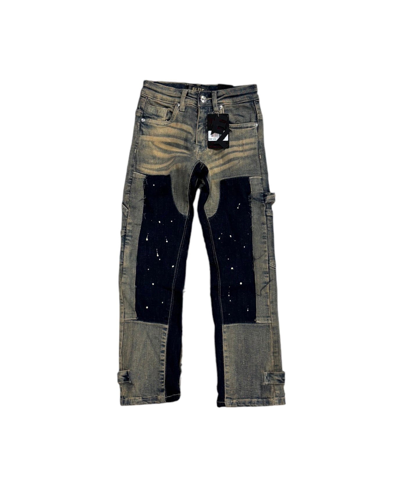 Junior’s Fringed Carpenter Patch Jeans