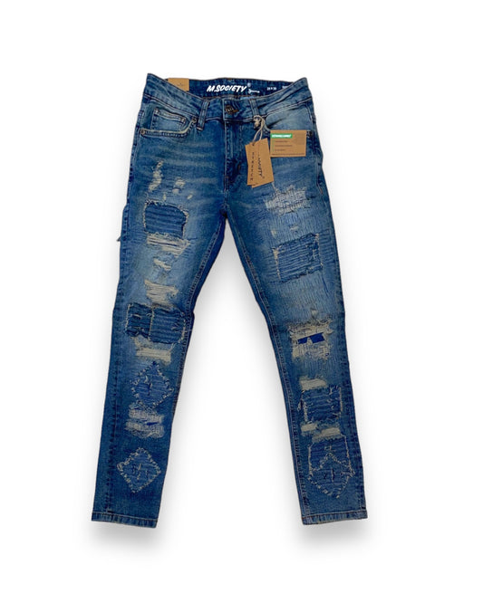 Hyper Stiched Distressed Jeans