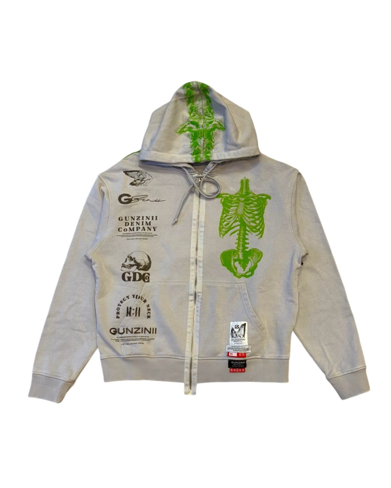 Protect Your Neck Skeletal Zip-Up Hoodie