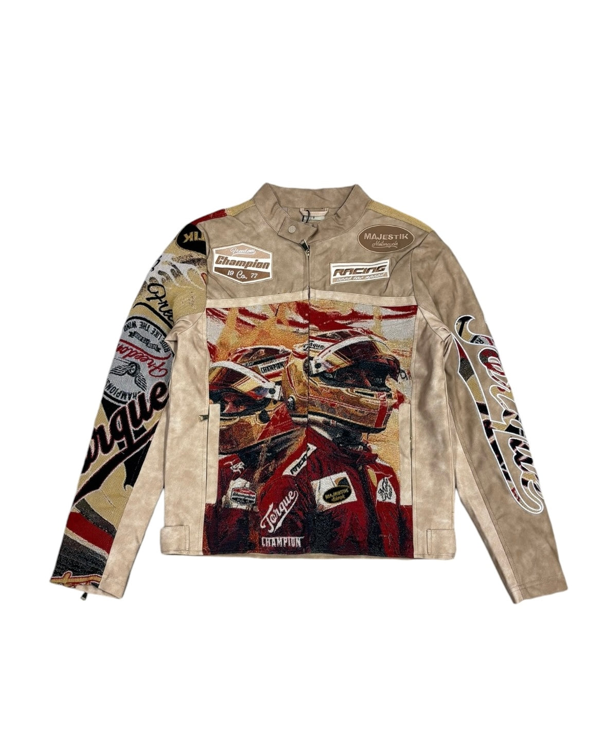 Tapestry Mixed Moto Racing Jacket