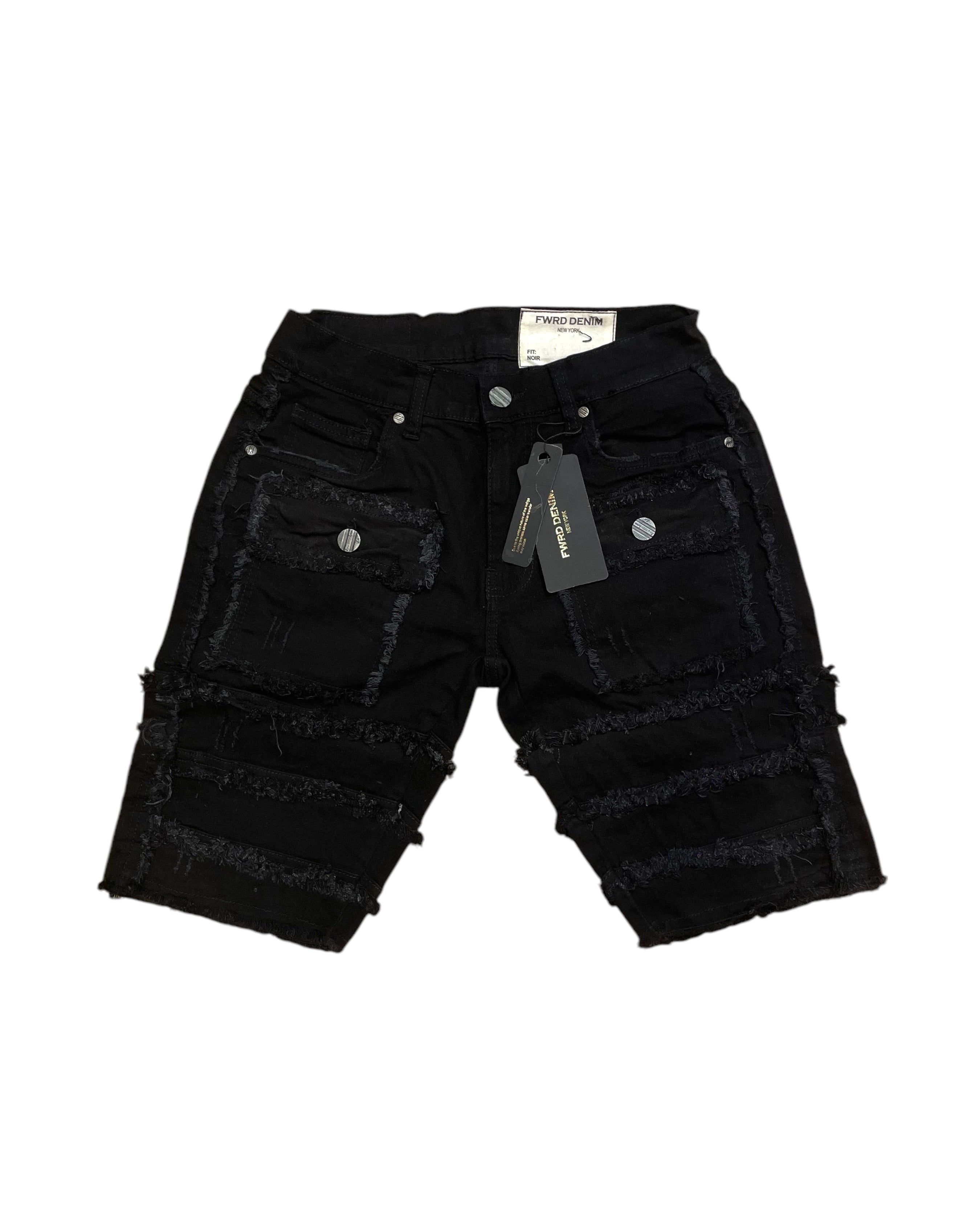 Patchwork Denim Shorts